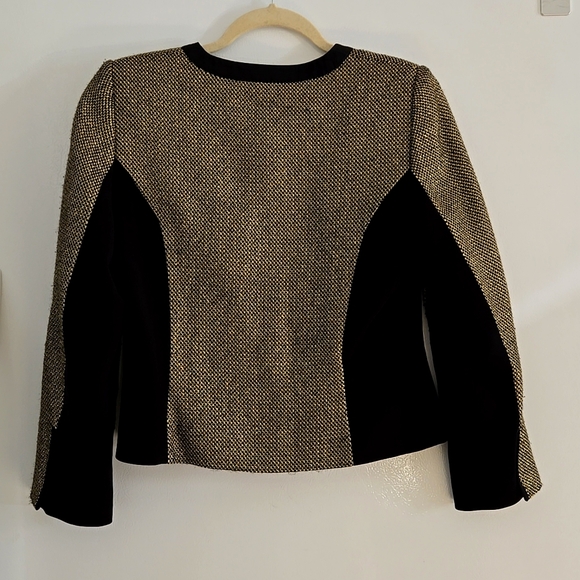 Ted Baker Womans Black & Gold Glitter Thread Fitted Jacket - Picture 5 of 9